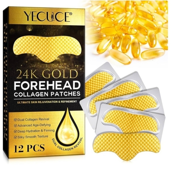 24K Gold Forehead Collagen Patches, NIB - Picture 1 of 4
